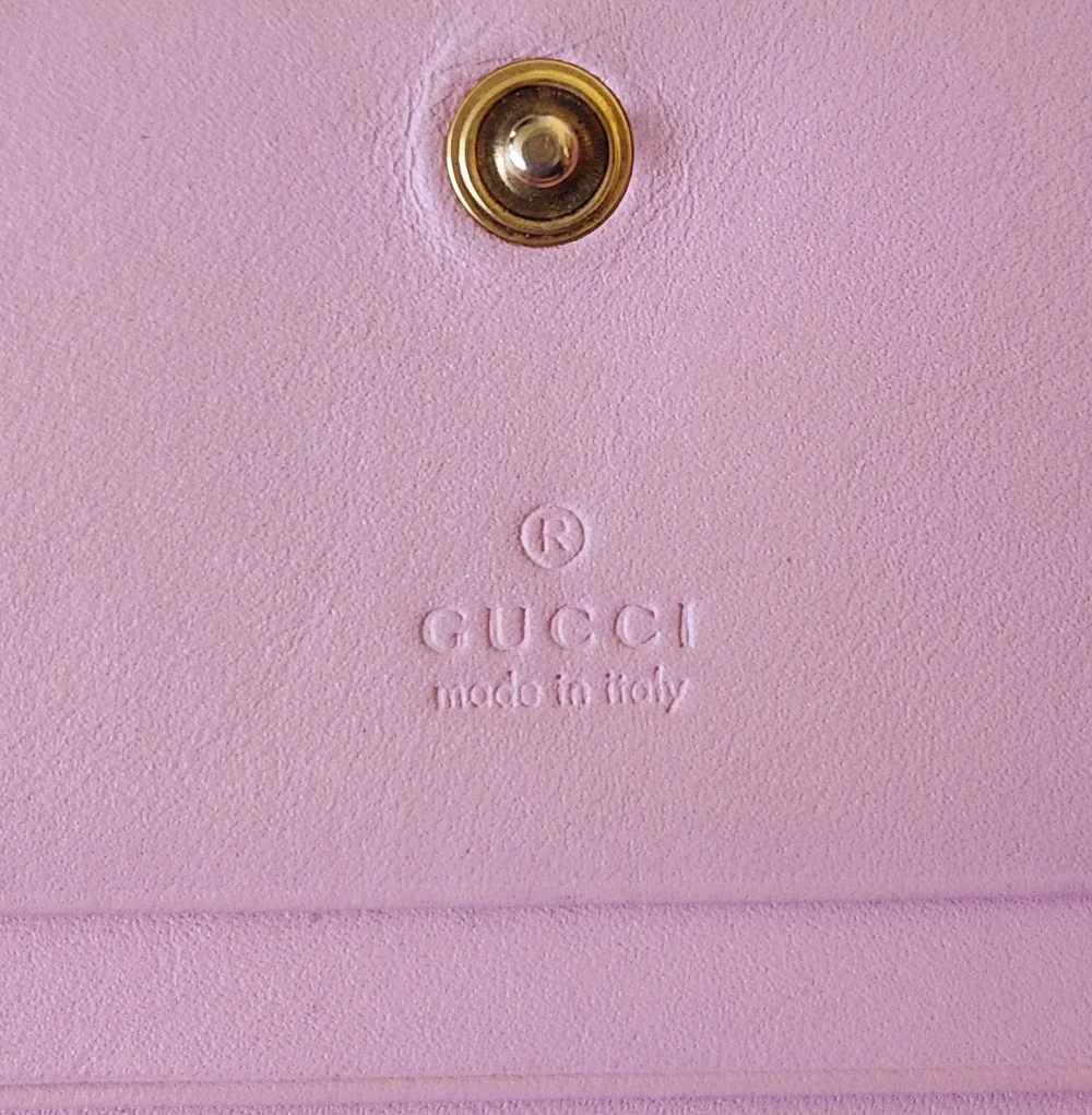Gucci Beige GG Canvas Wallet with Red & Green Strawberry Print - Picture 6 of 13